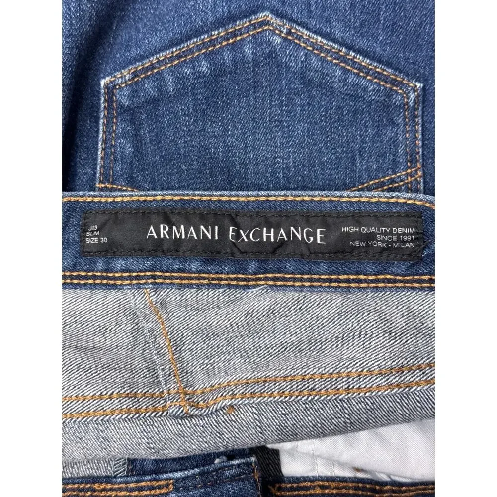 Armani Exchange Jeans 30 x 27 Mens J13 Slim Fit Dark Wash Denim